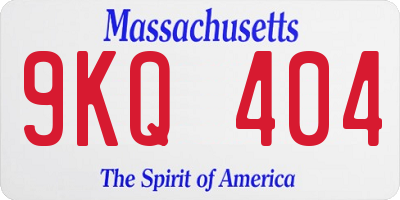MA license plate 9KQ404