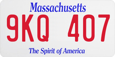 MA license plate 9KQ407