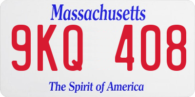 MA license plate 9KQ408
