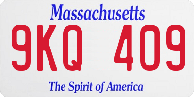 MA license plate 9KQ409