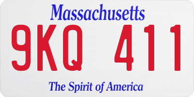 MA license plate 9KQ411