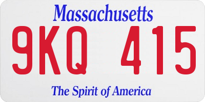 MA license plate 9KQ415