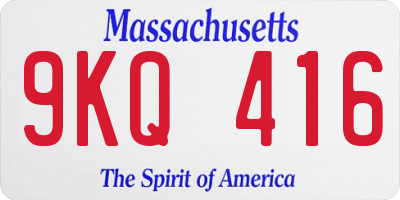 MA license plate 9KQ416