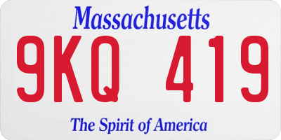 MA license plate 9KQ419