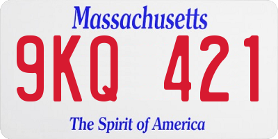 MA license plate 9KQ421