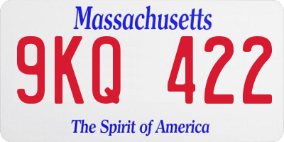 MA license plate 9KQ422
