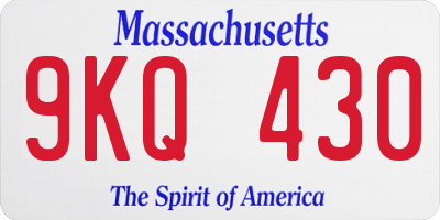 MA license plate 9KQ430