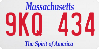 MA license plate 9KQ434