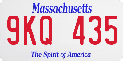 MA license plate 9KQ435