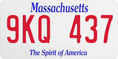 MA license plate 9KQ437