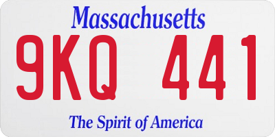 MA license plate 9KQ441