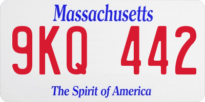 MA license plate 9KQ442
