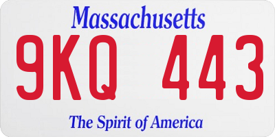 MA license plate 9KQ443