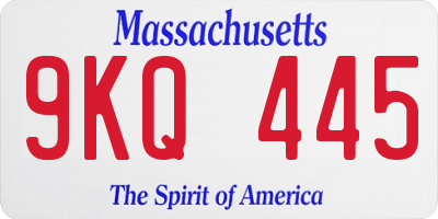 MA license plate 9KQ445