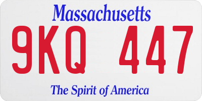 MA license plate 9KQ447