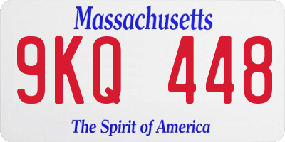 MA license plate 9KQ448