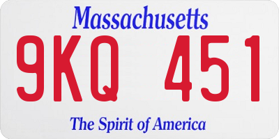MA license plate 9KQ451