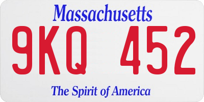 MA license plate 9KQ452