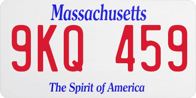 MA license plate 9KQ459