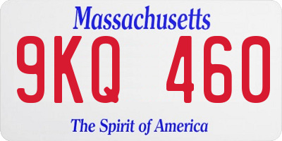 MA license plate 9KQ460