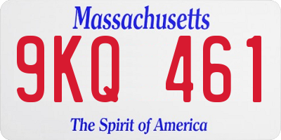 MA license plate 9KQ461