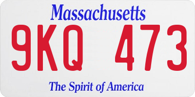 MA license plate 9KQ473