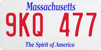 MA license plate 9KQ477
