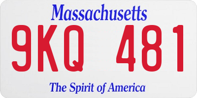 MA license plate 9KQ481