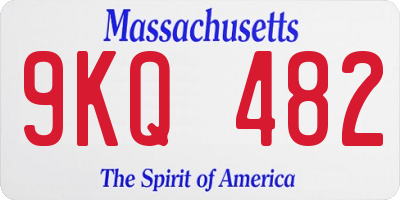 MA license plate 9KQ482