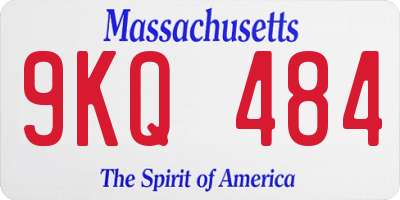 MA license plate 9KQ484