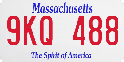 MA license plate 9KQ488
