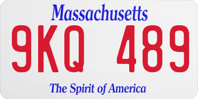 MA license plate 9KQ489