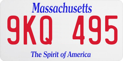 MA license plate 9KQ495