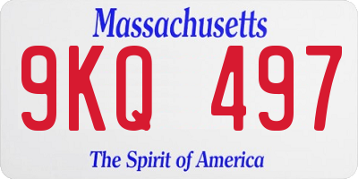 MA license plate 9KQ497
