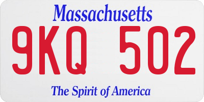 MA license plate 9KQ502