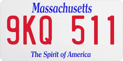 MA license plate 9KQ511