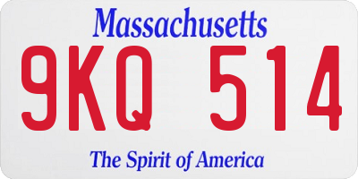 MA license plate 9KQ514