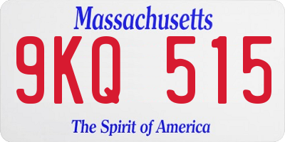 MA license plate 9KQ515