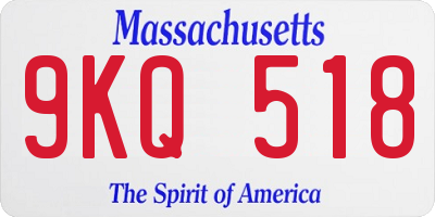 MA license plate 9KQ518
