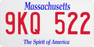 MA license plate 9KQ522