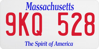 MA license plate 9KQ528