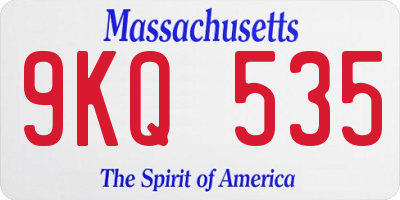 MA license plate 9KQ535