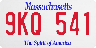 MA license plate 9KQ541