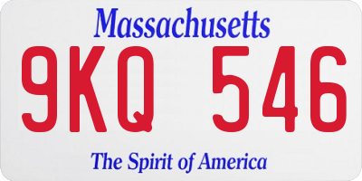 MA license plate 9KQ546