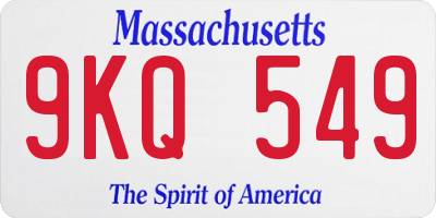 MA license plate 9KQ549