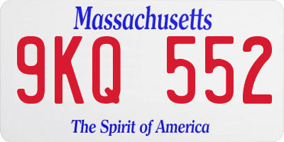 MA license plate 9KQ552