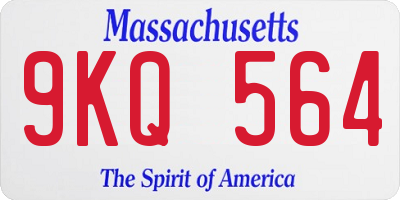 MA license plate 9KQ564