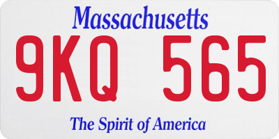 MA license plate 9KQ565