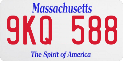 MA license plate 9KQ588