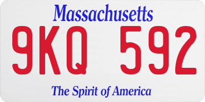 MA license plate 9KQ592